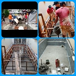 Pengecoran hingga plester mengunakan waterproof